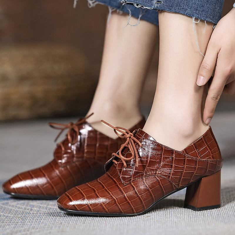 Dress Shoes Arrival Genuine Leather Women Pumps Fashion Lace Up Casual Single Spring Autumn 2 Colors High Heels Black
Dress Shoes Arrival Genuine Leather Women Pumps Fashion Lace Up Casual Single Spring Autumn 2 Colors High Heels Black