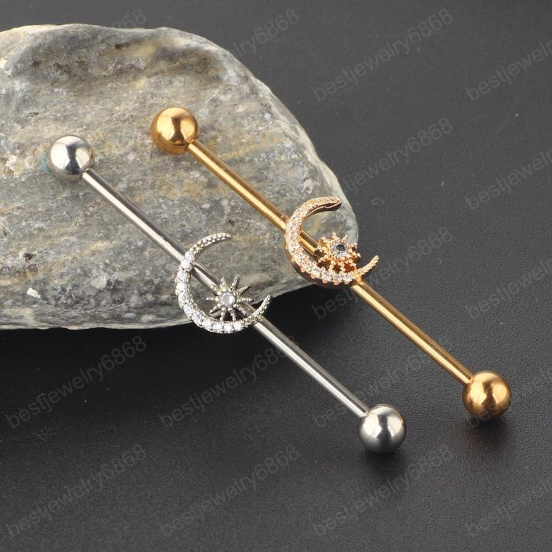 Barbell Earring Cartilage Stainless Steel 38mm 1 1/2 inch Industrial Bar Body Piercing Jewelry for Women