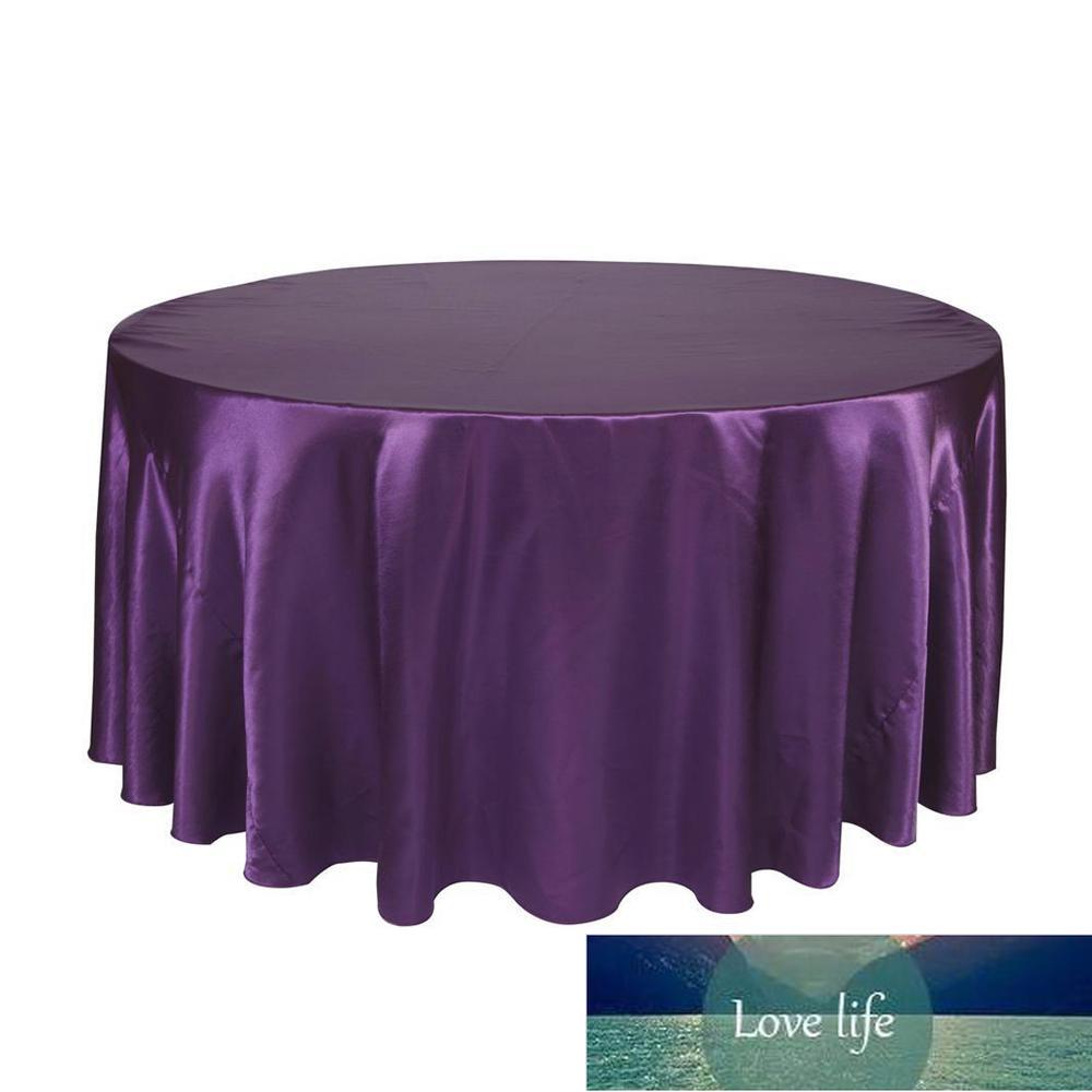 1pcs Satin Tablecloth White Black Solid Color For Wedding Birthday Party Table Cover Round Table Cloth Home Decor Factory price expert design Quality 