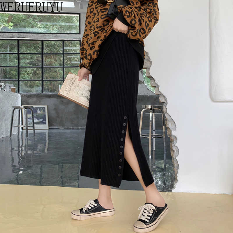 WERUERUYU Autumn Winter Skirt Women Stretchable Split Skirt Mid Calf Slim Pencil Skirts For Women Female Knit Skirt 210608, Photo color
WERUERUYU Autumn Winter Skirt Women Stretchable Split Skirt Mid Calf Slim Pencil Skirts For Women Female Knit Skirt 210608, Photo color