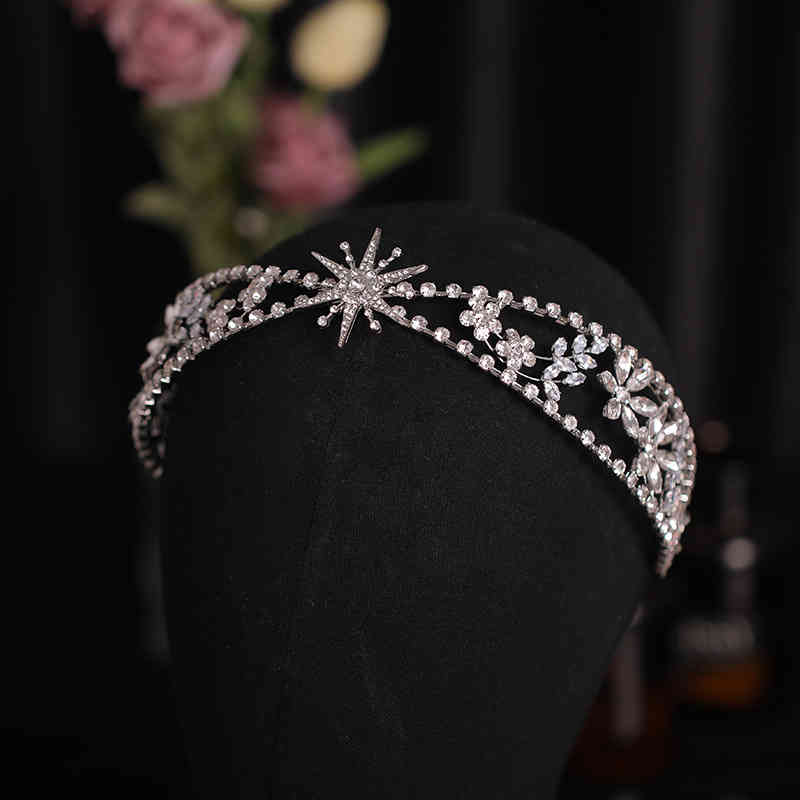 Wedding Hair Jewelry Accessories Zircon Crystal Band Head Buckle Bride Photo Glittering Diamond Crown Headdress