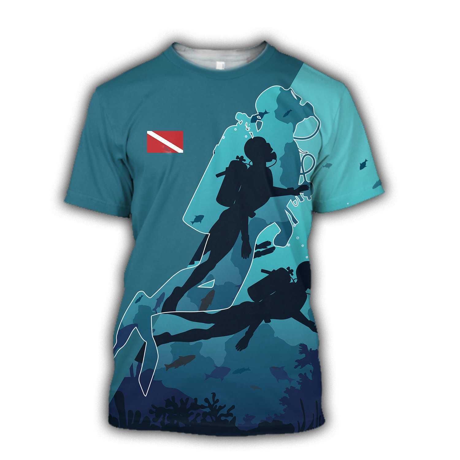 Summer Man Sport 3D T shirt Unisex Harajuku Scuba Diving Art Sports Print shirts Mens Fashion Casual Short Sleeve ee ops 02 210629
