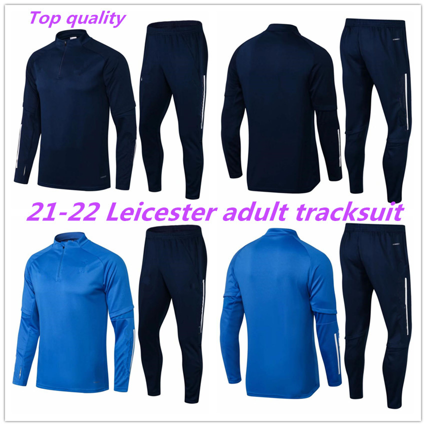 21 22 Leicester Men football adult tracksuit VARDY soccer training suit chandal futbol 2021 2022 City MADDISON maillot de foot jacket sweatshirt jogging, Blue