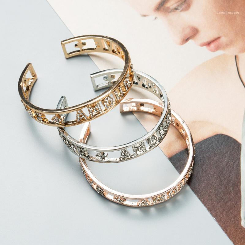 Wedding Jewelry Accessories 3 Color Shiny Rhinestone Love Letter Charms Bangle For Girls Open Cuff Jewellery
Wedding Jewelry Accessories 3 Color Shiny Rhinestone Love Letter Charms Bangle For Girls Open Cuff Jewellery