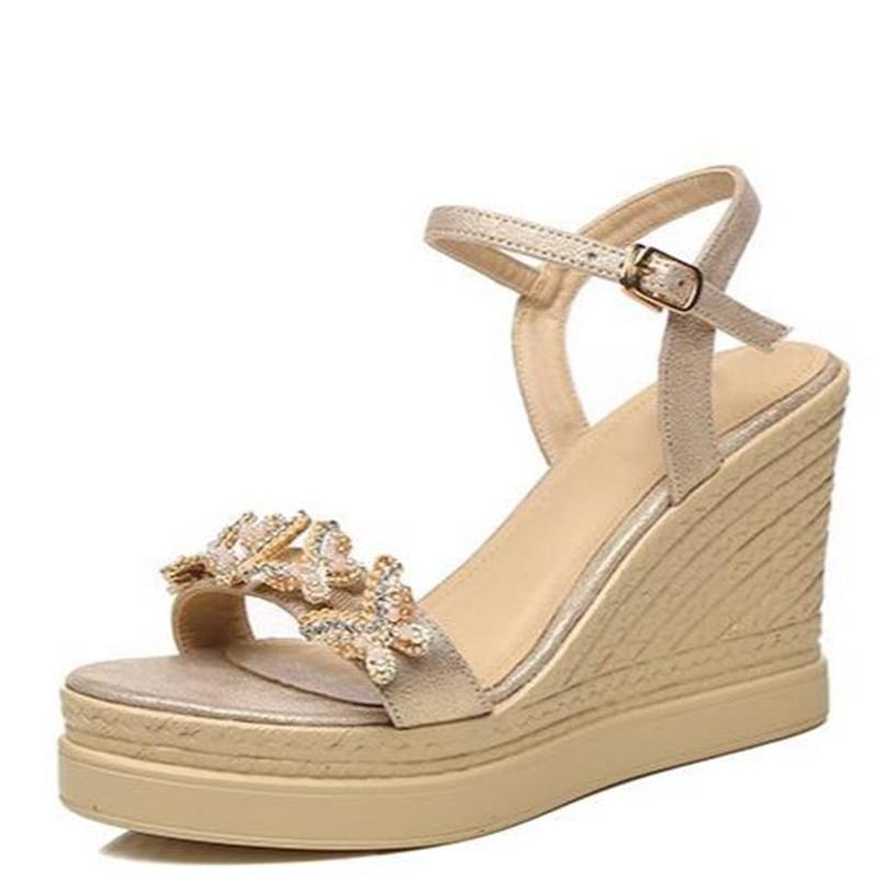 Sandals Moraima Snc Diamond Butterfly Summer Shoes Platform Wedges 9 Cm High Heels Girls Est, As picture
Sandals Moraima Snc Diamond Butterfly Summer Shoes Platform Wedges 9 Cm High Heels Girls Est, As picture