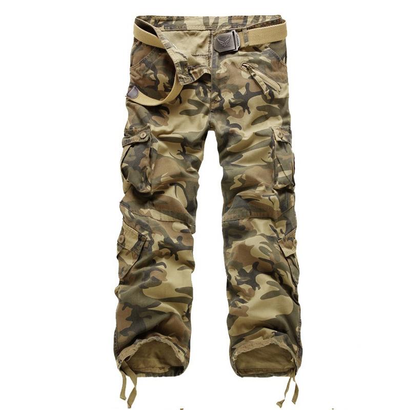 Multi-pocket Mens Camouflage Cargo Pants Elastic Military Trousers Male Outdoor Jogger Tactical Combat Anti-Pilling Bottom Men's
