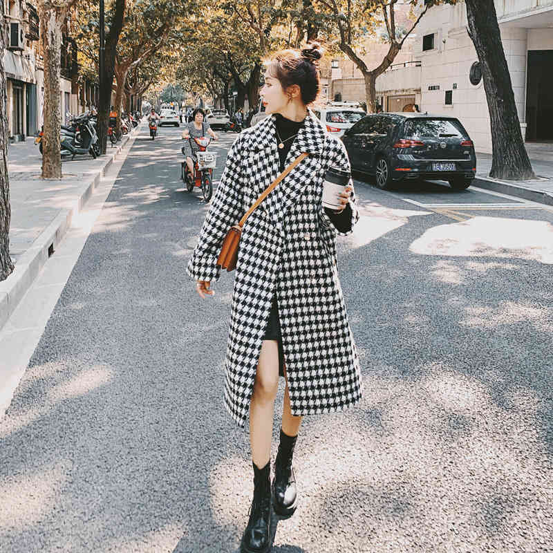 Women's Wool & Blends Elegant female long woolen jacket houndstooth loose sleeve chic turtleneck outerwear ladies winter coat CYFK, 1# shoe box
Women's Wool & Blends Elegant female long woolen jacket houndstooth loose sleeve chic turtleneck outerwear ladies winter coat CYFK, 1# shoe box