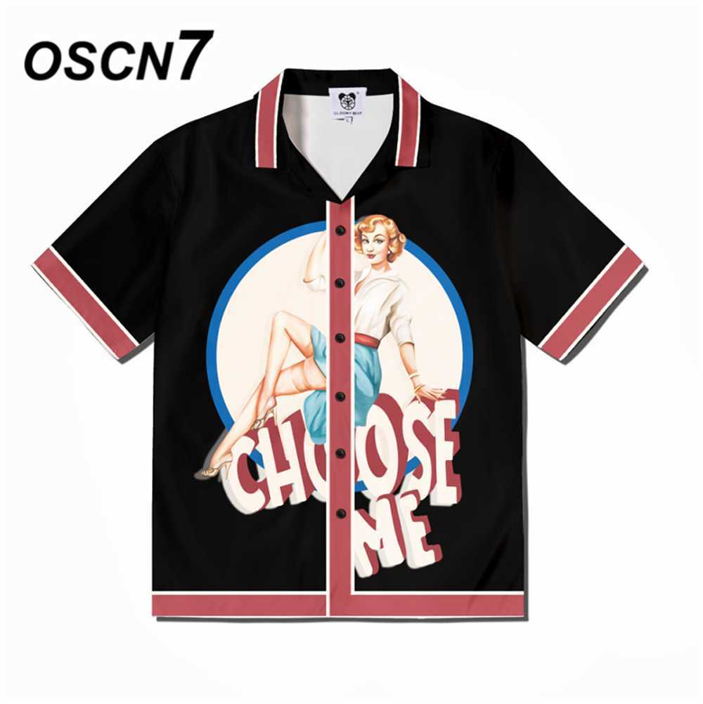 OSCN7 Casual Street Printed Short Sleeve Shirt Men Hawaii Beach Oversize Women Fashion Harujuku Shirts for CXX13 210721, Black 
OSCN7 Casual Street Printed Short Sleeve Shirt Men Hawaii Beach Oversize Women Fashion Harujuku Shirts for CXX13 210721, Black
