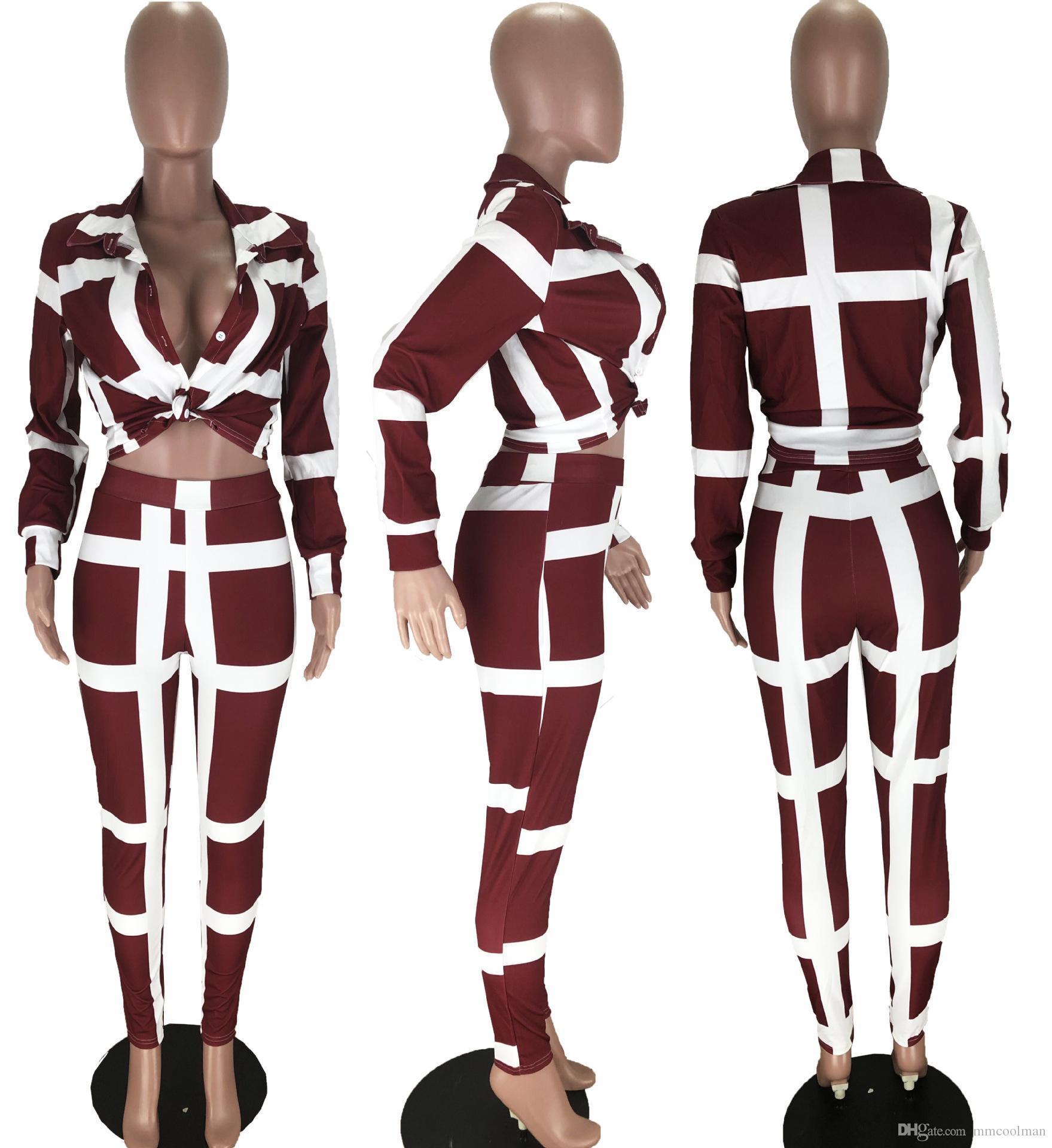 Women Designers Clothes 2023 two piece set pants printed stripes tracksuit top and club sexy outfits matching sets