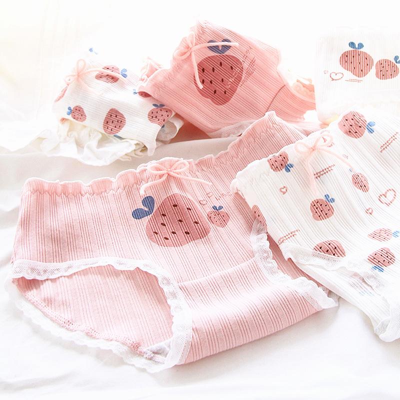 Women's Panties Dreamlikelin Cute Girls Cotton Underwear Cartoon Fruit Strawberry Printed Breathable Lace Lingerie Women Middle Waist Briefs
Women's Panties Dreamlikelin Cute Girls Cotton Underwear Cartoon Fruit Strawberry Printed Breathable Lace Lingerie Women Middle Waist Briefs