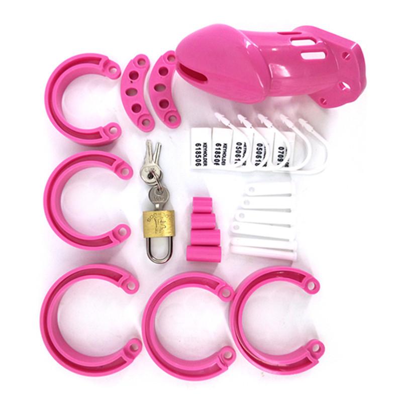 Pink Plastic Male Chastity Device Penis Ring CB6000 CB6000S Cock Cage Chastity Cage Penis Sleve Lock Adult Games Sex Toys G7-3-5 210408