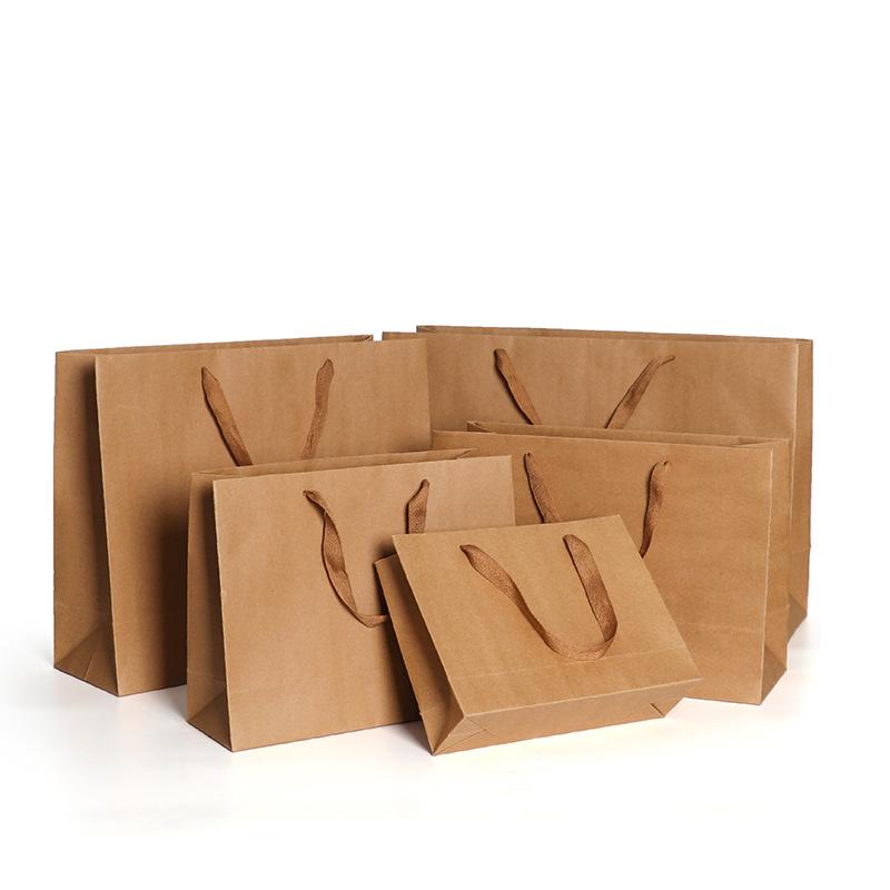 10pcs Paper Gift Bag Garment Shoe Box Packing Kraft Pape Shopping Wrap