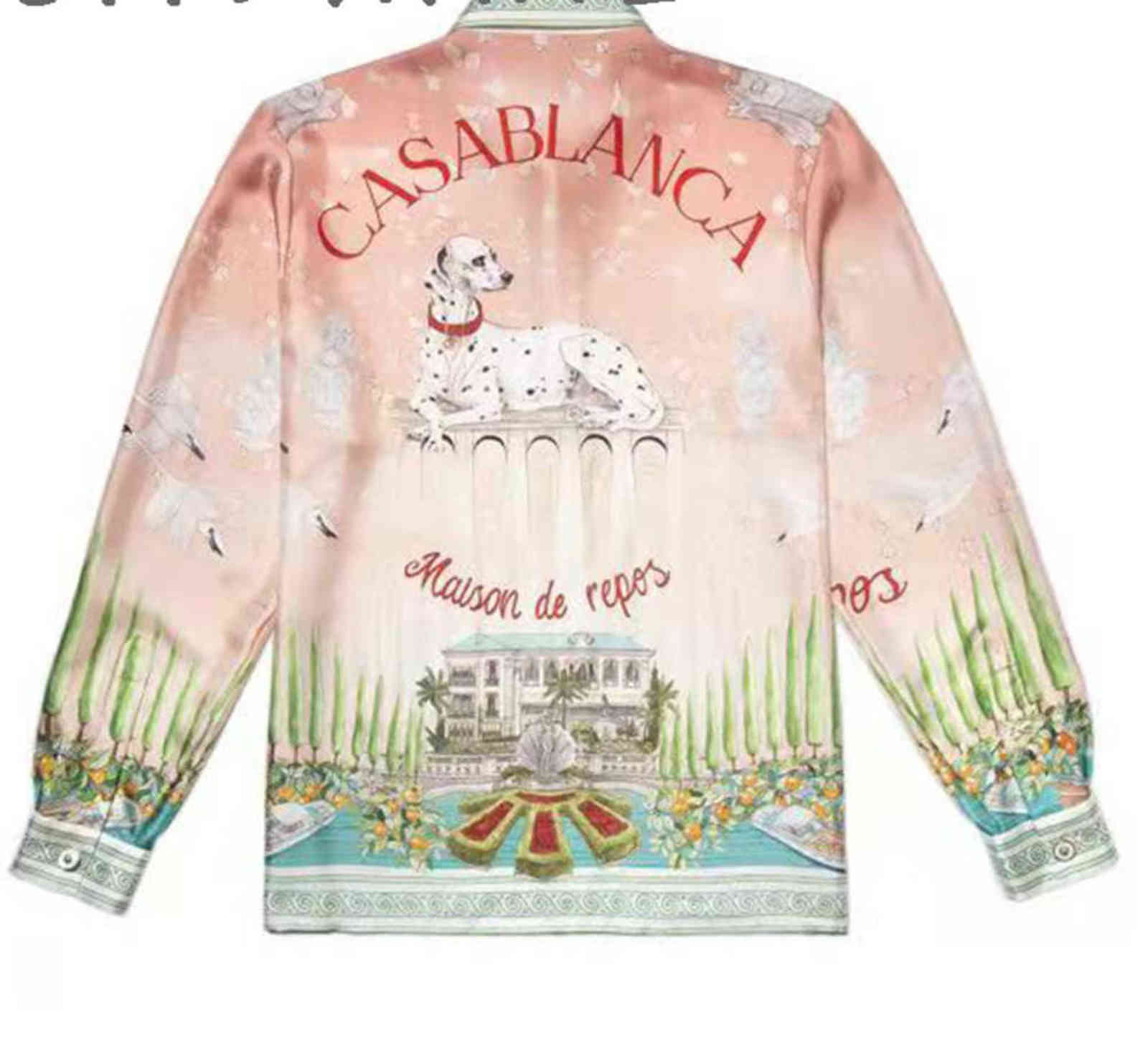 High version Casablanca 21ss spotted dog pink silk Unisex Long Sleeve Shirt couple shirt8SPK
High version Casablanca 21ss spotted dog pink silk Unisex Long Sleeve Shirt couple shirt8SPK