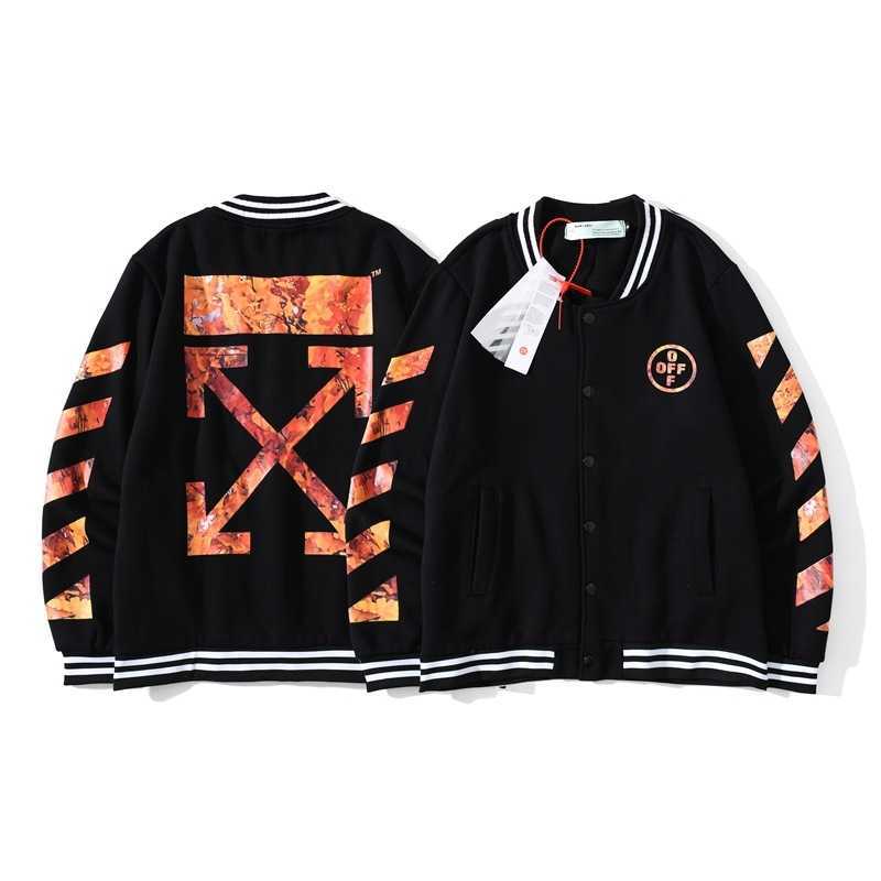 21ss autumn winter off tide br white sketch line arrow baseball uniform men and women lovers ow cardigan jacket, Black
21ss autumn winter off tide br white sketch line arrow baseball uniform men and women lovers ow cardigan jacket, Black
