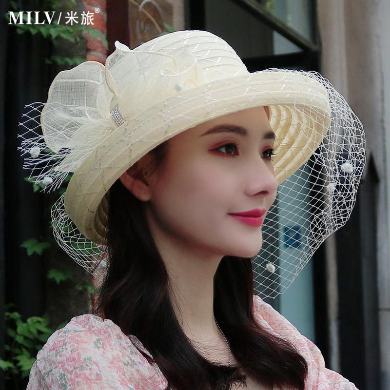 Wide Brim Hats European Style Curling Gauze Top Hat Summer Women Fashion Versatile Flower Veil Sunshade Basin Sun Protection, Blue;gray
Wide Brim Hats European Style Curling Gauze Top Hat Summer Women Fashion Versatile Flower Veil Sunshade Basin Sun Protection, Blue;gray
