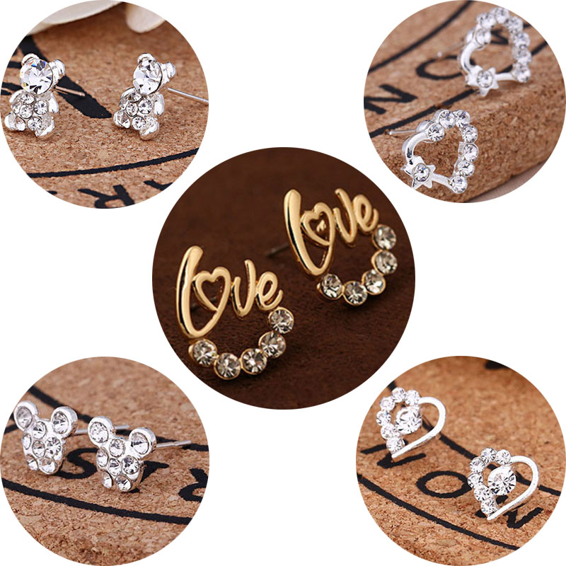5 pairs/Lot, Trendy earrings women creative ear studs fashion jewelry snowflake beer crystal rhinestone pearl earring stud wholesale
5 pairs/Lot, Trendy earrings women creative ear studs fashion jewelry snowflake beer crystal rhinestone pearl earring stud wholesale