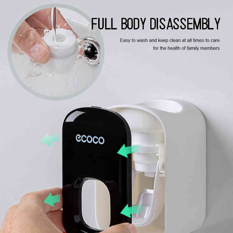 1PC Wall Mount Toothpaste Dispenser Bathroom Accessories Set Toothpaste Squeezer Dispenser Bathroom Toothbrush Holder Tool