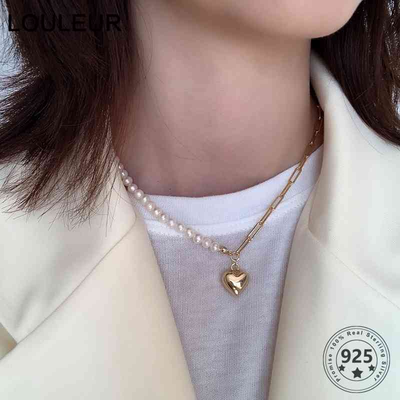 Louleur Real 925 Sterling Silver Heart Elegant Minimalist Choker Pearl Necklace For Women Luxury Fine Jewellery
Louleur Real 925 Sterling Silver Heart Elegant Minimalist Choker Pearl Necklace For Women Luxury Fine Jewellery