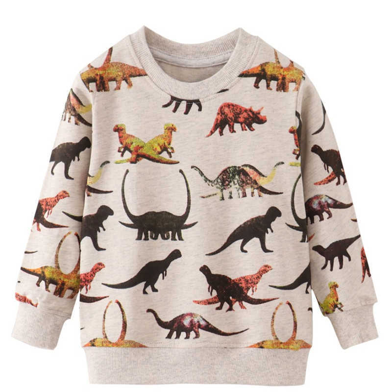 Jumping Meters Dragon Boys Sweatshirts Cotton Baby Clothes for Autumn Winter Kids Tops Cartoon Animals Printed Girls Shirts 210529