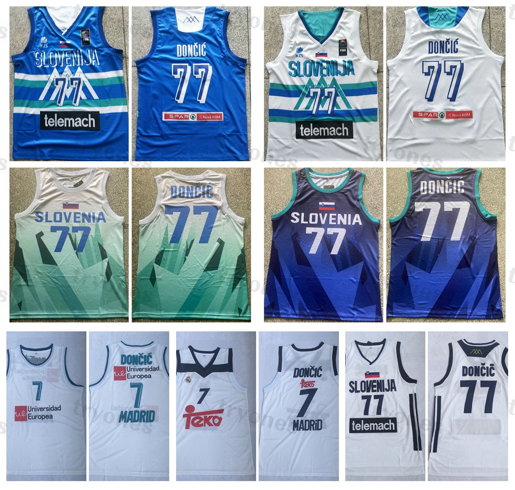 Mens 2021 Olympic Slovenia Luka Doncic #77 Basketball Jerseys Blue Unicersidad Europea #7 Madrid White Jersey Stitched Shirts -XXL, New77 print
Mens 2021 Olympic Slovenia Luka Doncic #77 Basketball Jerseys Blue Unicersidad Europea #7 Madrid White Jersey Stitched Shirts -XXL, New77 print