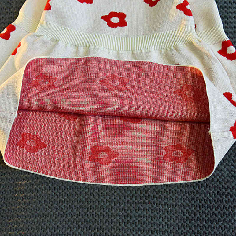 Autumn Winter Girls Dress Children Embroidered Lapel Knit Long Sleeve Princess Party Baby Girl Clothes 210515