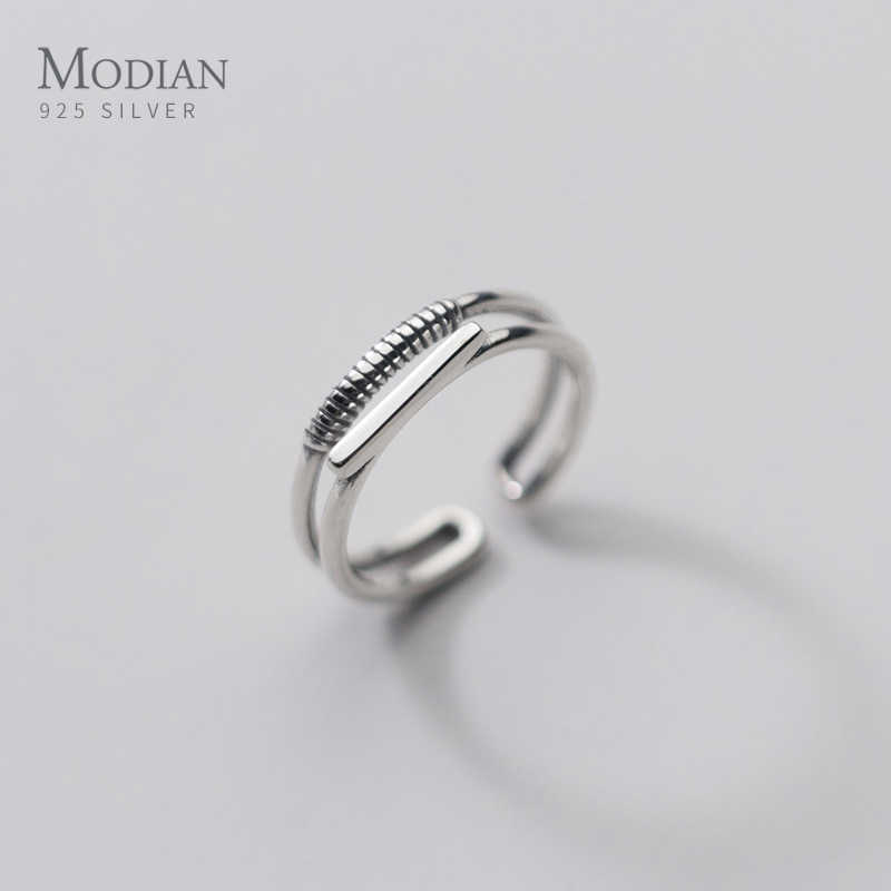 Fashion Simple 925 Sterling Silver Geometric Double Layer Line Ring for Women Resizable Opening Rings Fine Jewelry Bijoux 210707
Fashion Simple 925 Sterling Silver Geometric Double Layer Line Ring for Women Resizable Opening Rings Fine Jewelry Bijoux 210707