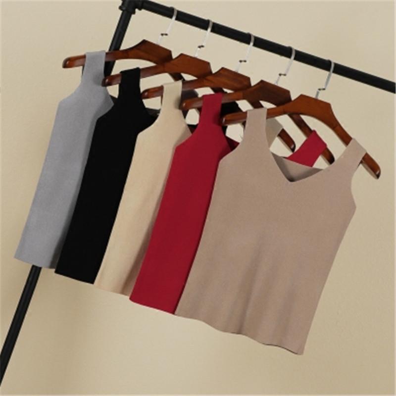 Women's Tanks & Camis 2022 Solid Color Knitted Tops Women Sexy V Neck Sleeveless Casual Tank Top Female Basic Crop Black Red Gray PZ2352, White
Women's Tanks & Camis 2022 Solid Color Knitted Tops Women Sexy V Neck Sleeveless Casual Tank Top Female Basic Crop Black Red Gray PZ2352, White