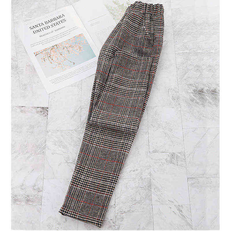 Children Pants for Girls Plaid Trousers Teenager Casual Outwear Baby Girl Clothing Spring Autumn 211103
