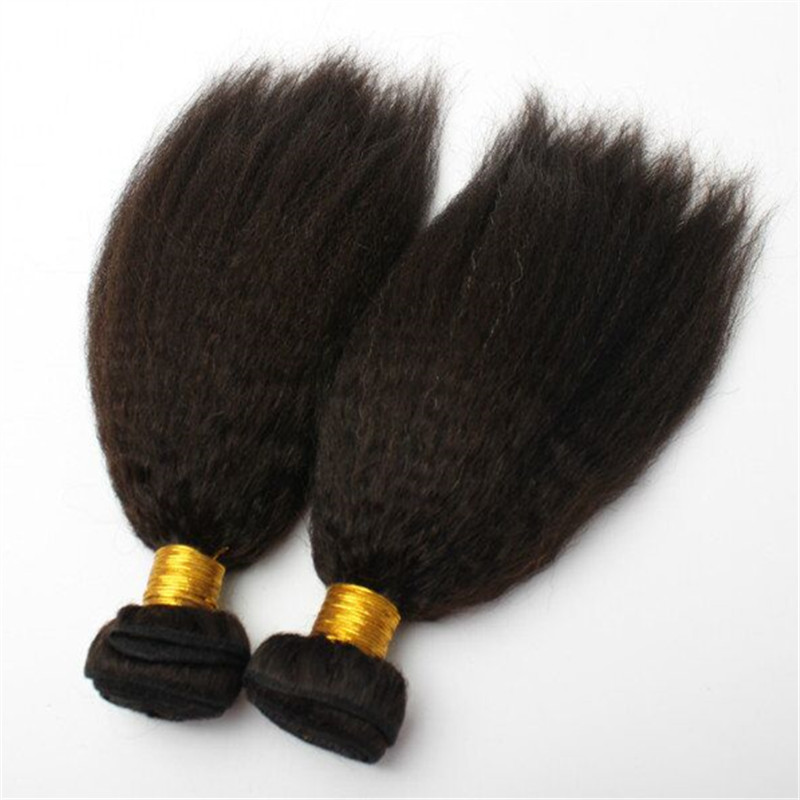 100% Natural Peruvian Human Hair - Kinky Straight Extension Bundles