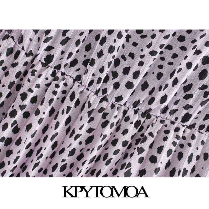 Women Chic Fashion Pleated Printed Ruffled Midi Dress Sleeveless Elastic Waist Tied Female Dresses Mujer 210420