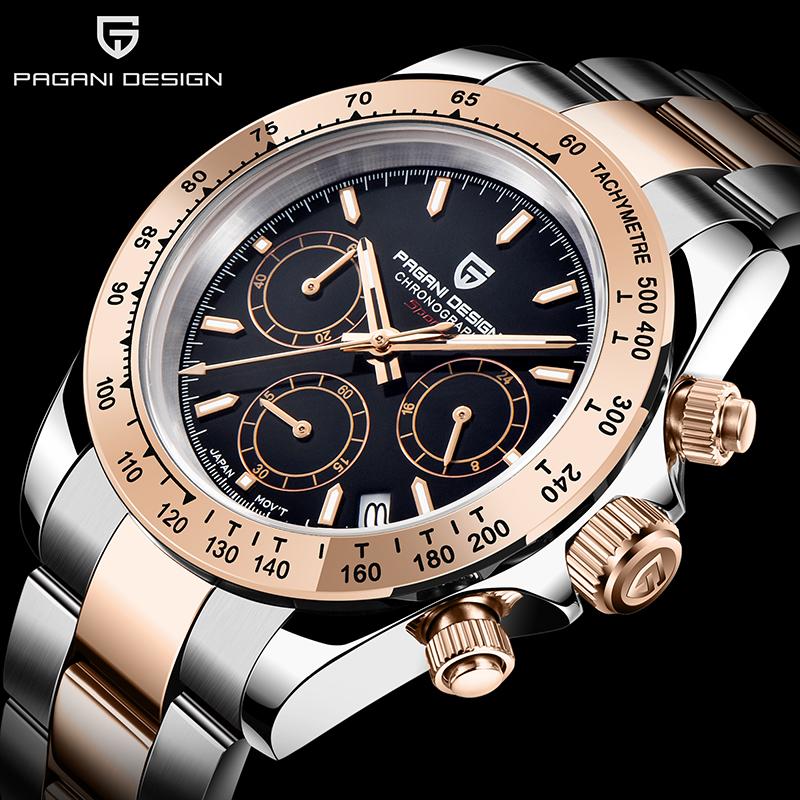 Multifunctional Mens Watch PAGANI Design VK63 Quartz Wristwatch Stainless Steel Waterproof Chronograph Reloj Hombre Wristwatche Wristwatches, Rose gold black
Multifunctional Mens Watch PAGANI Design VK63 Quartz Wristwatch Stainless Steel Waterproof Chronograph Reloj Hombre Wristwatche Wristwatches, Rose gold black