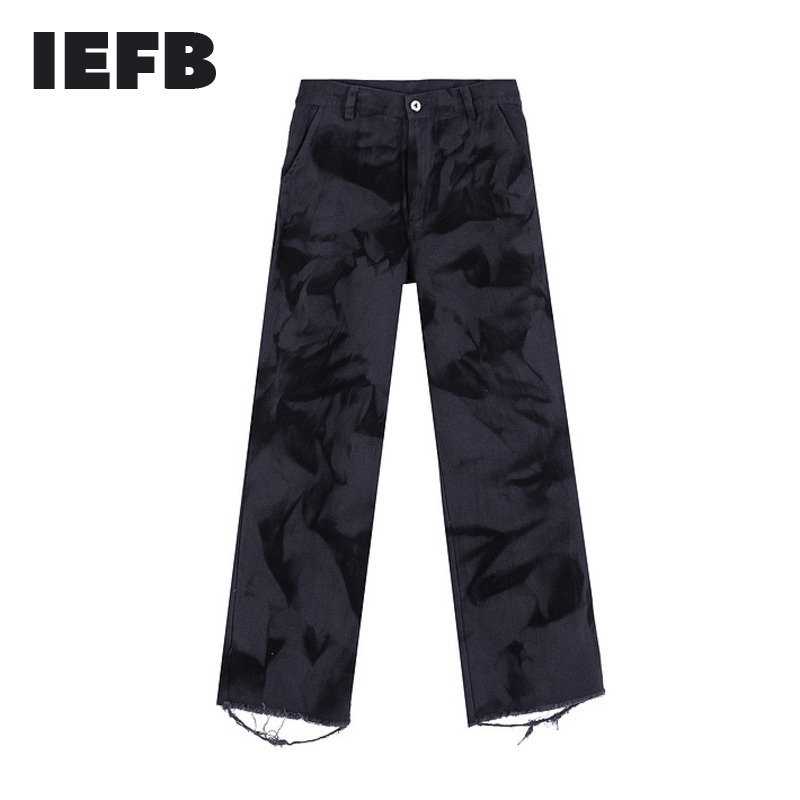IEFB Spring Black Print Deanim Trousers For Men Fashion Hip Hop High Street Wash Do Old Loose Straight Pants Tie Dye 210524
IEFB Spring Black Print Deanim Trousers For Men Fashion Hip Hop High Street Wash Do Old Loose Straight Pants Tie Dye 210524