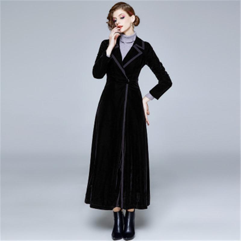 Women' Trench Coats Golden Velvet Coat 2021 Autumn Winter Female Long Elegant Slim Women Windbreaker Overcoats Ladies N, Black
Women' Trench Coats Golden Velvet Coat 2021 Autumn Winter Female Long Elegant Slim Women Windbreaker Overcoats Ladies N, Black