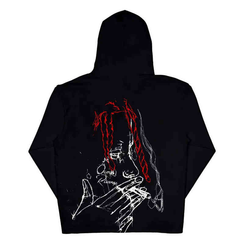 Revenge Revenge Skeleton Hoodie Guard Tide Brand Men's High Street Coat Couple Ins Versatile