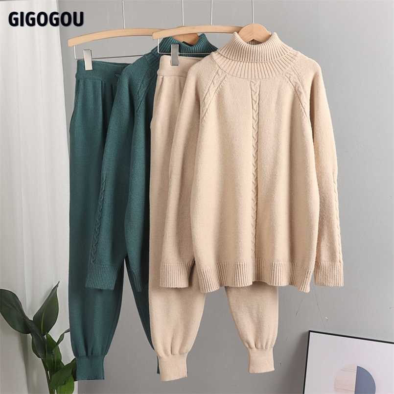 GIGOGOU Oversized Two Piece Women Knitted Tracksuits Winter Cashmere Turtleneck Sweater Harem Pants 2 Piece Warm Set Outfits 211109, Blue 1991
GIGOGOU Oversized Two Piece Women Knitted Tracksuits Winter Cashmere Turtleneck Sweater Harem Pants 2 Piece Warm Set Outfits 211109, Blue 1991