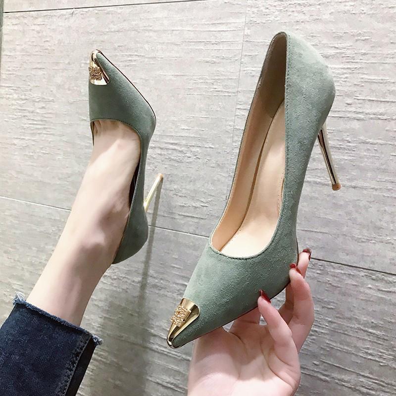 Women Elegant High Heels 2021 Woman Fashion Pumps Women's Flock Pointed Toe Ladies Metal Decoration Thin Female Sexy Shoes Dress, Black
Women Elegant High Heels 2021 Woman Fashion Pumps Women's Flock Pointed Toe Ladies Metal Decoration Thin Female Sexy Shoes Dress, Black