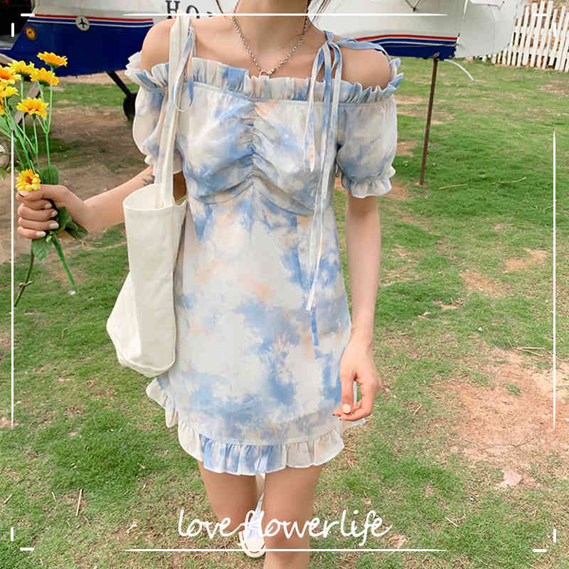 Chic Bandage Elegant Summer Dresses Women Vingate Floral Dress Female One Shoulder Beach Dress Korean Summer 210521, Mini dress
Chic Bandage Elegant Summer Dresses Women Vingate Floral Dress Female One Shoulder Beach Dress Korean Summer 210521, Mini dress