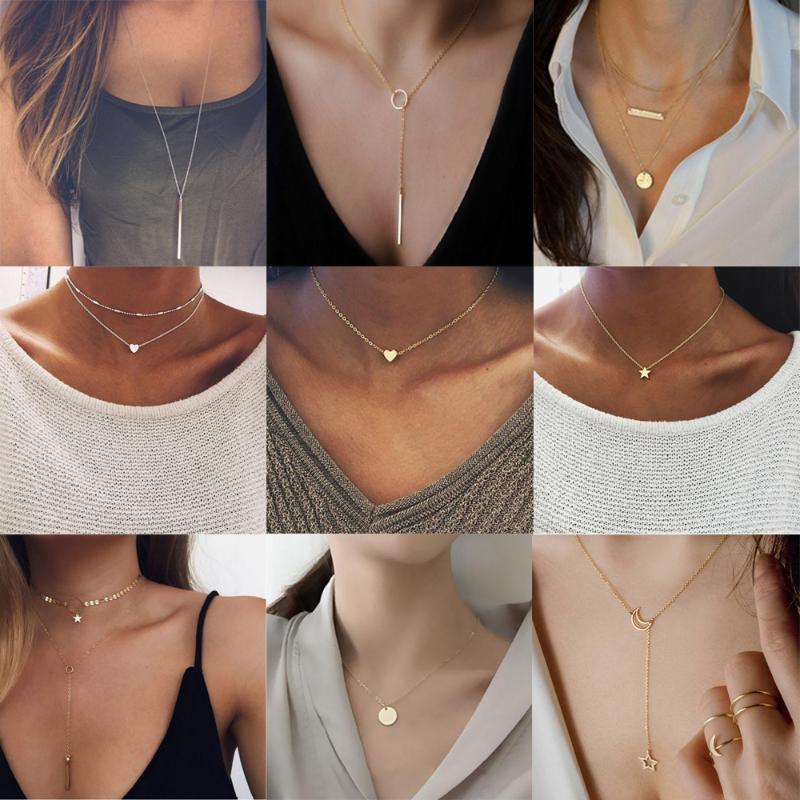 Chokers Bohemian Tiny Heart Star Necklace For Women Short Chain Coin Bar Moon Pendant Gift Choker
Chokers Bohemian Tiny Heart Star Necklace For Women Short Chain Coin Bar Moon Pendant Gift Choker