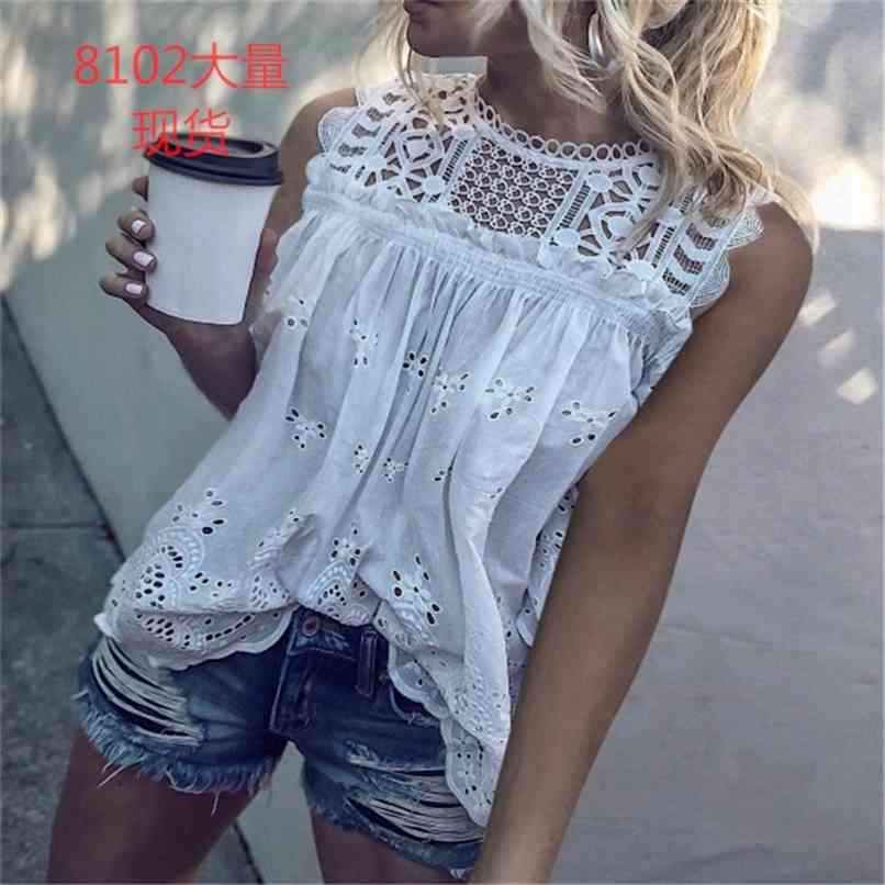 S-3XL Fashion Shirt Summer Round Neck Off Shoulder Hollow Sleeveless Women's Large Size Top 210520, White
S-3XL Fashion Shirt Summer Round Neck Off Shoulder Hollow Sleeveless Women's Large Size Top 210520, White