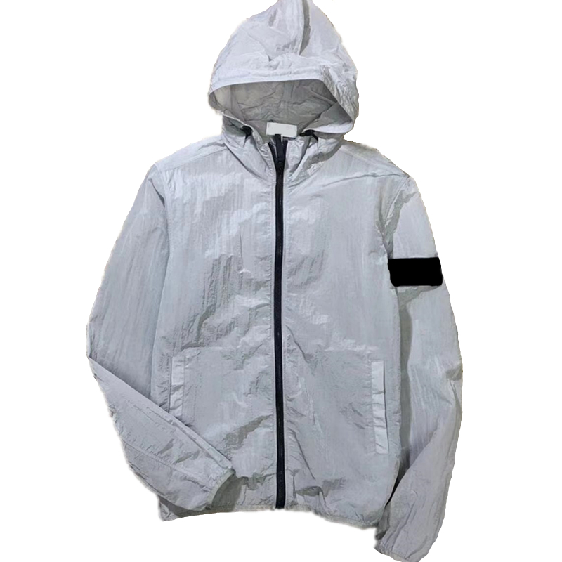 casual sunscreen jacket Fashion outdoor jogging suit Badge zipper hooded couple coat Simple quick drying European and American brand