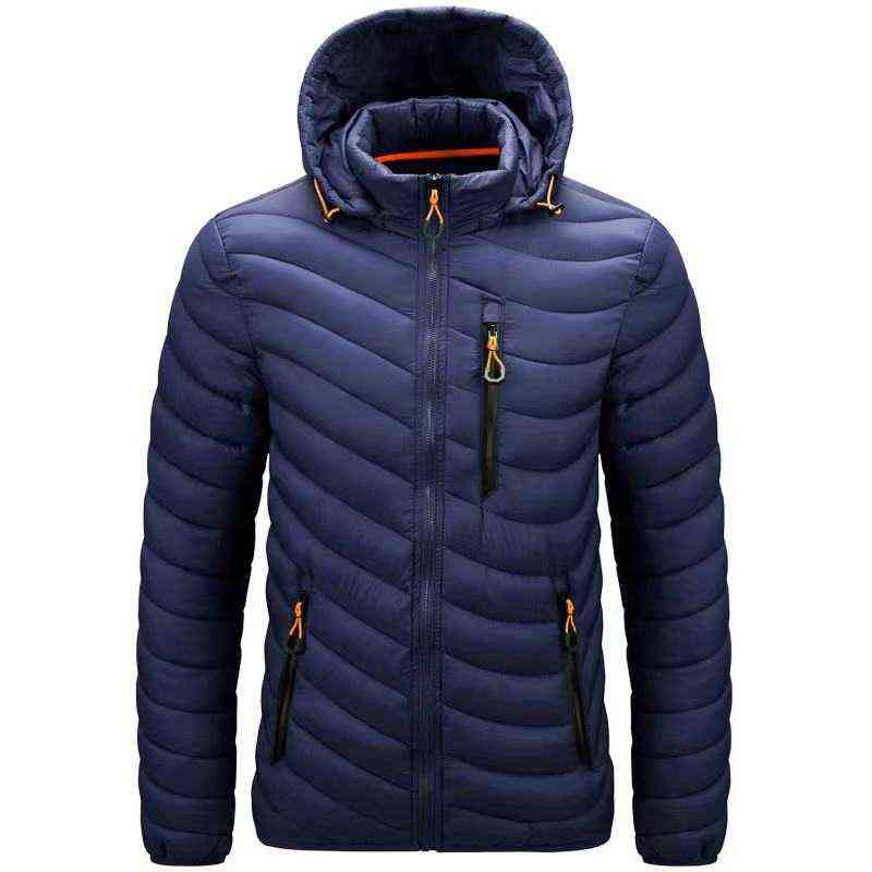 Winter Warm Waterproof Down Jacket Men Down Coat Autumn Sweatshirt With Zipper Fashion Casual Slim Hooded Jackets Outerwear 211104