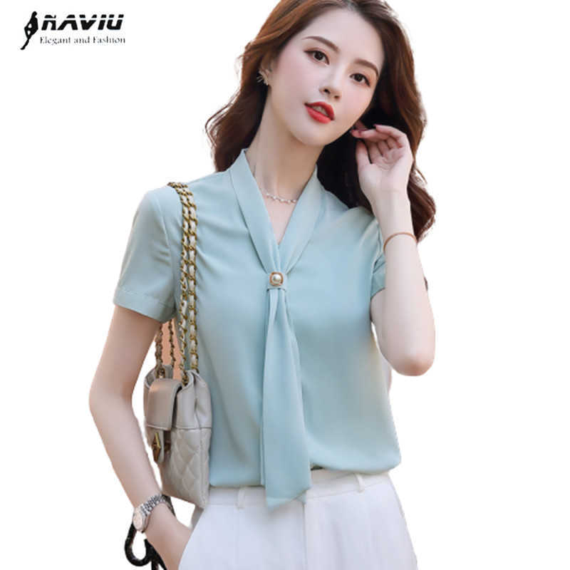 Chiffon Shirt Women Clothes Professional Summer Short Sleeve Casual V Neck Blouses Office Ladies Work Tops 210604, Cyan
Chiffon Shirt Women Clothes Professional Summer Short Sleeve Casual V Neck Blouses Office Ladies Work Tops 210604, Cyan
