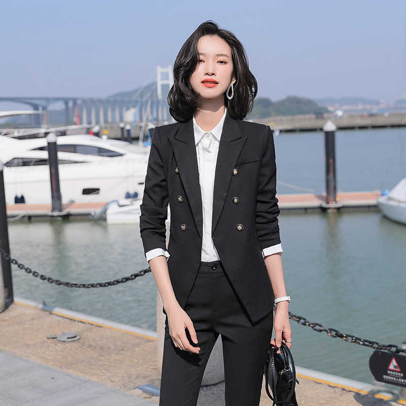 high-quality professional women's pants suit feminine office interview clothing Women's blazer Elegant slim trousers 210527, Black jacket skirt
high-quality professional women's pants suit feminine office interview clothing Women's blazer Elegant slim trousers 210527, Black jacket skirt