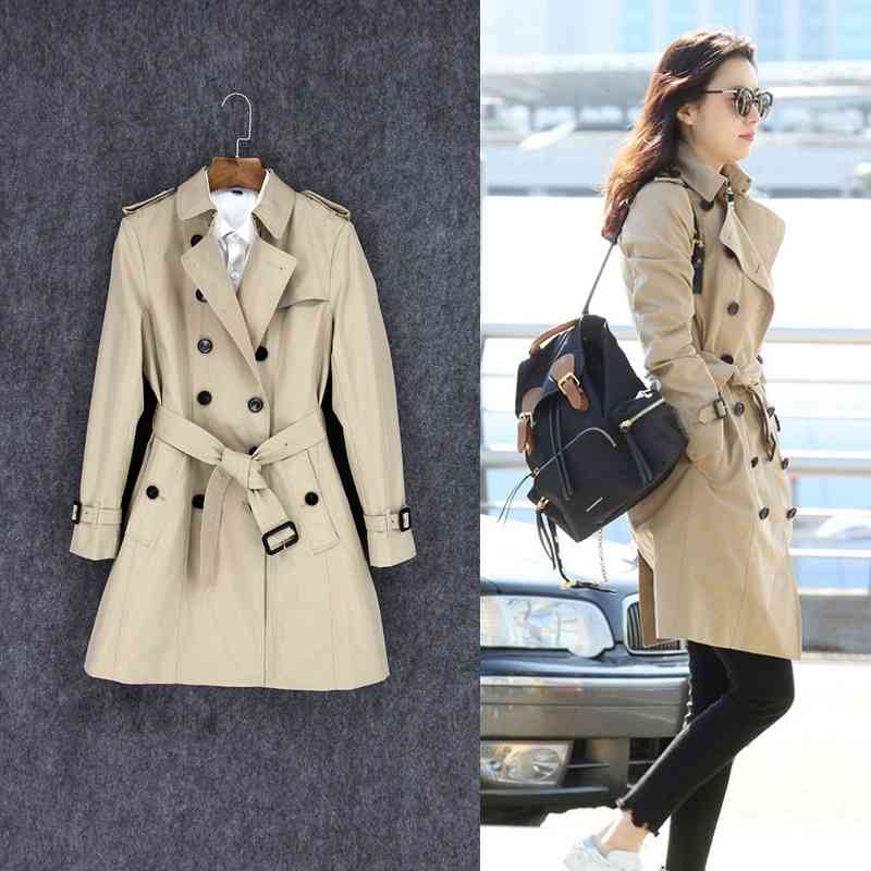 British windbreaker women' middle long small man 2021 spring and autumn clothes new temperament popular goddess coat, Khaki
British windbreaker women' middle long small man 2021 spring and autumn clothes new temperament popular goddess coat, Khaki