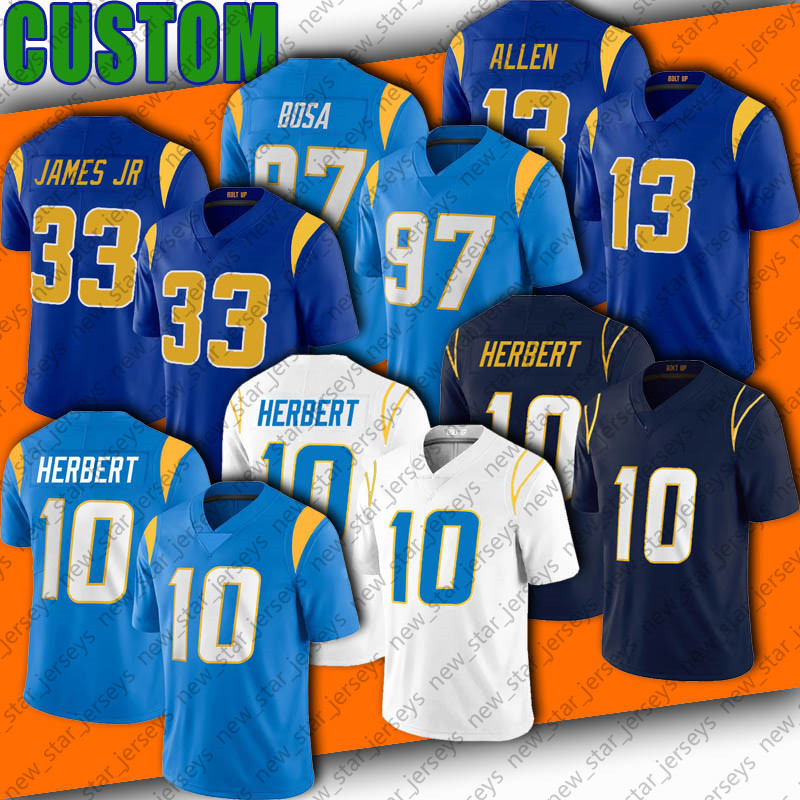 10 Justin Herbert 33 Derwin James Jr 13 Keenan Allen Jersey Football Joey Bosa Austin Ekeler Mike Williams Jerseys Jared Cook Rashawn Slater Asante Samuel Linsley, Man custom jersey (sd)
10 Justin Herbert 33 Derwin James Jr 13 Keenan Allen Jersey Football Joey Bosa Austin Ekeler Mike Williams Jerseys Jared Cook Rashawn Slater Asante Samuel Linsley, Man custom jersey (sd)