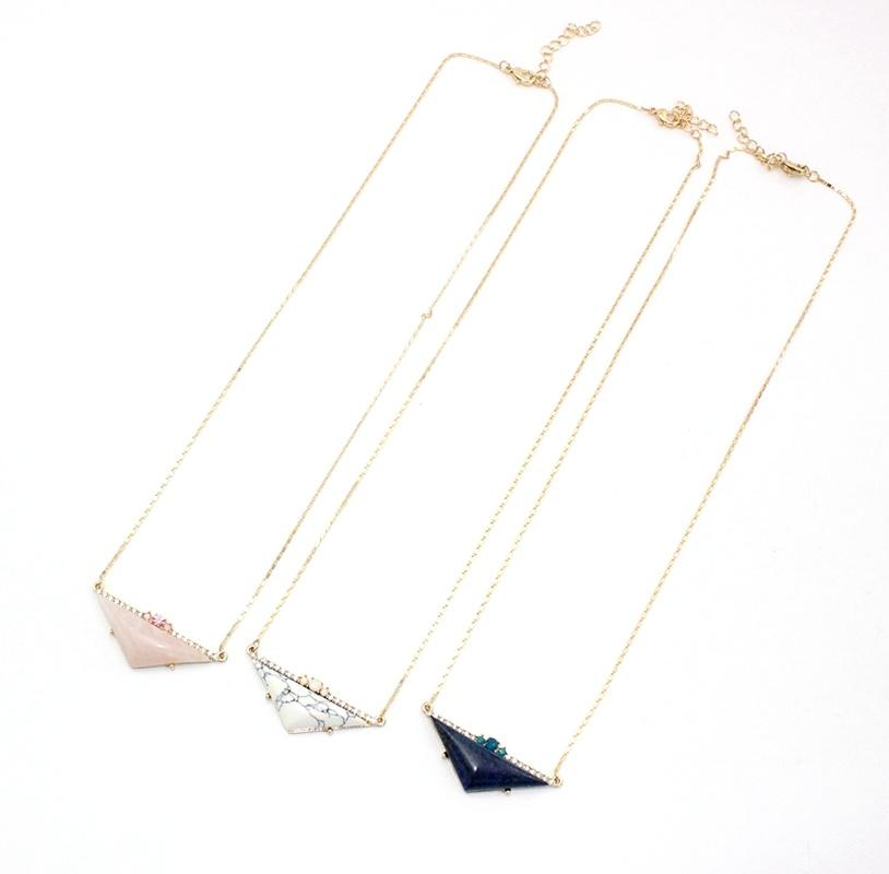 Pendant Necklaces Triangle Rose Pink Quartz Lapis Lazuli Natural Stone Gold Chain Geometric Accessories Jewelry
Pendant Necklaces Triangle Rose Pink Quartz Lapis Lazuli Natural Stone Gold Chain Geometric Accessories Jewelry