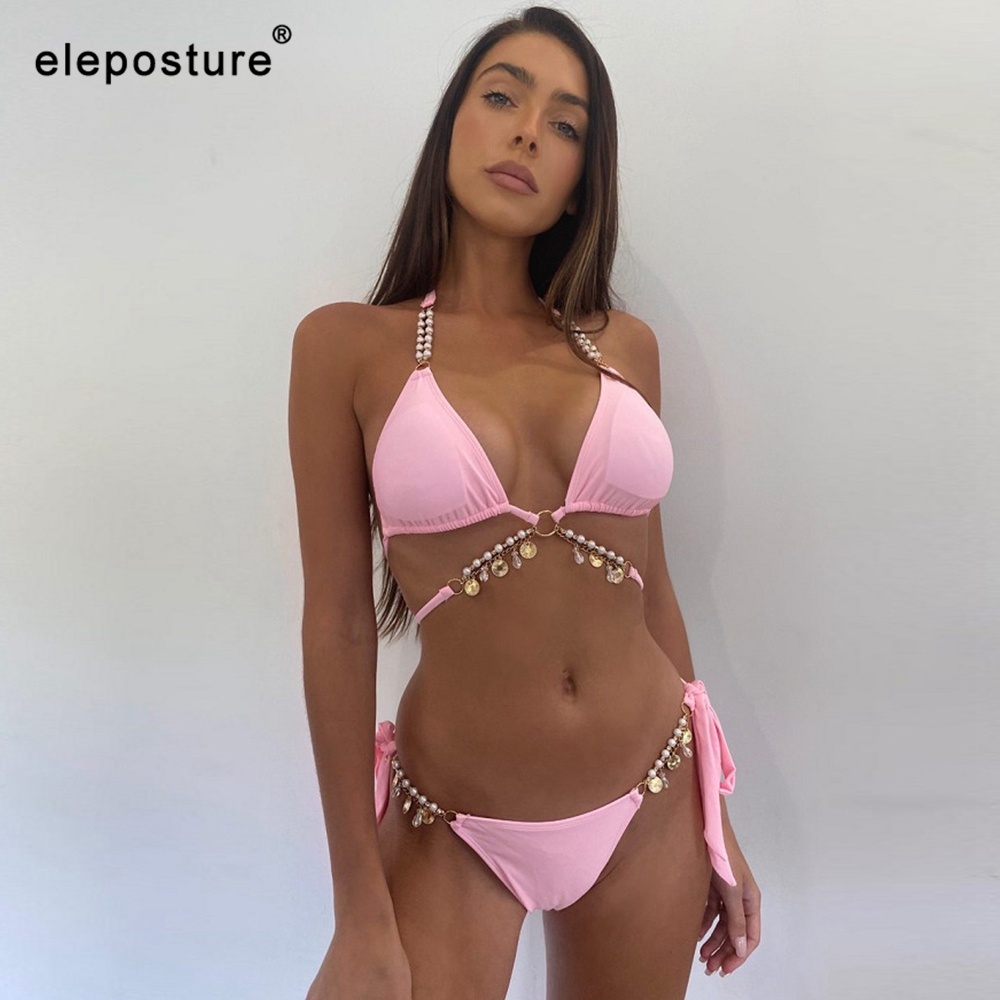 2021 Sexy Pearl Crystal Bikini Women Swimsuit Push Up Swimwear Female Bandage Biquini Brazilian Bathing Suits Summer Beach Wear, Pink
2021 Sexy Pearl Crystal Bikini Women Swimsuit Push Up Swimwear Female Bandage Biquini Brazilian Bathing Suits Summer Beach Wear, Pink