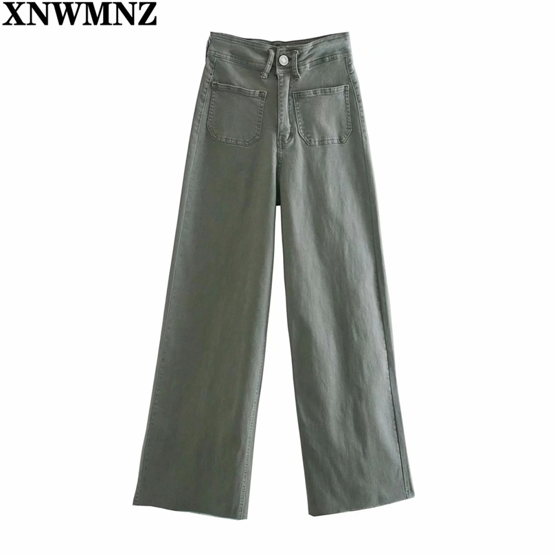 women Fashion Hight-waise jeans Vintage patch pockets straight Hi-rise Jeans Zipper Fly Female Trousers Mujer 210520, Army green 
women Fashion Hight-waise jeans Vintage patch pockets straight Hi-rise Jeans Zipper Fly Female Trousers Mujer 210520, Army green