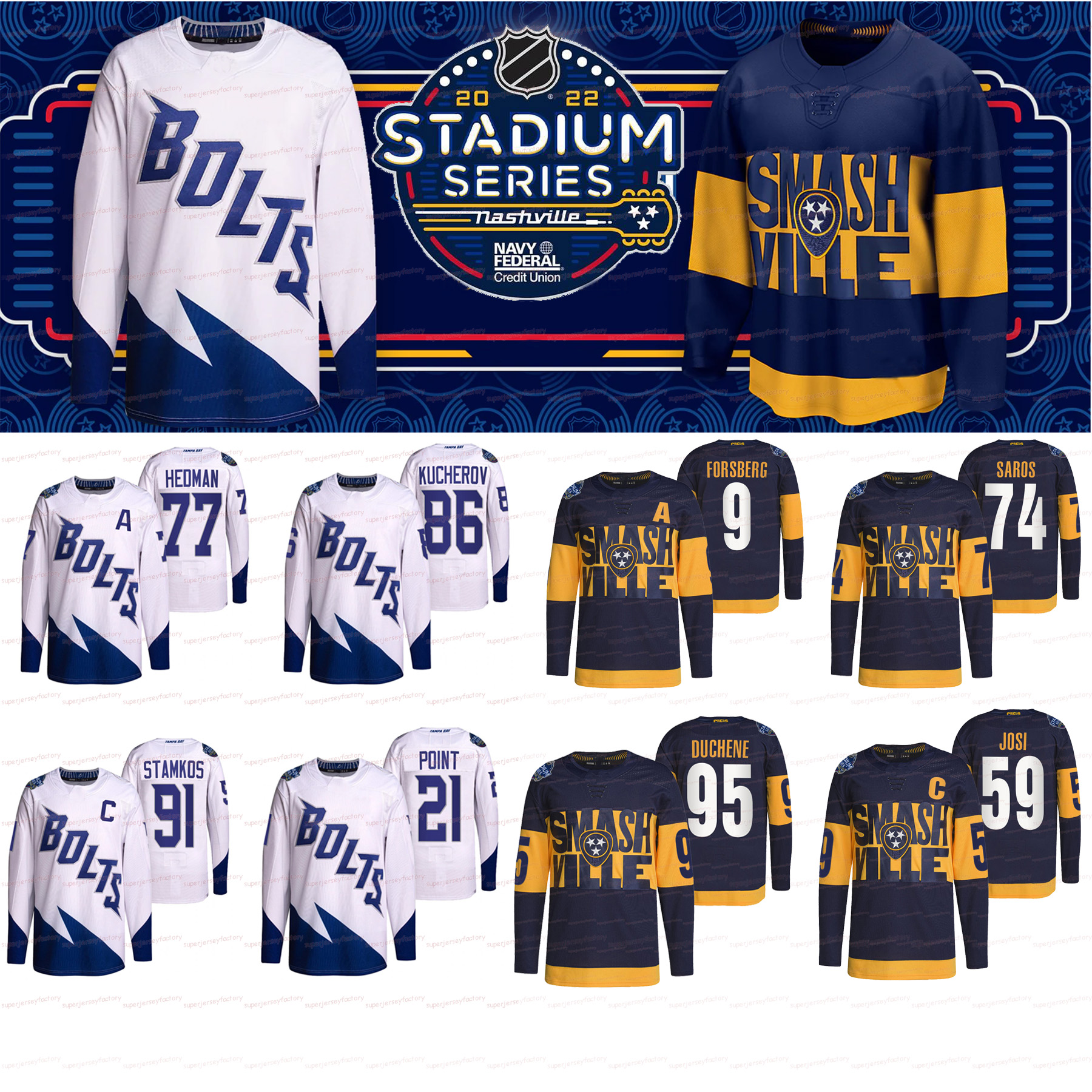 Nikita Kucherov 2022 Stadium Series Jersey Roman Josi Andrei Vasilevskiy Juuse Saros Brayden Point Victor Hedman Filip Forsberg Matt Duchene Mikael Granlund, 95 matt duchene
Nikita Kucherov 2022 Stadium Series Jersey Roman Josi Andrei Vasilevskiy Juuse Saros Brayden Point Victor Hedman Filip Forsberg Matt Duchene Mikael Granlund, 95 matt duchene