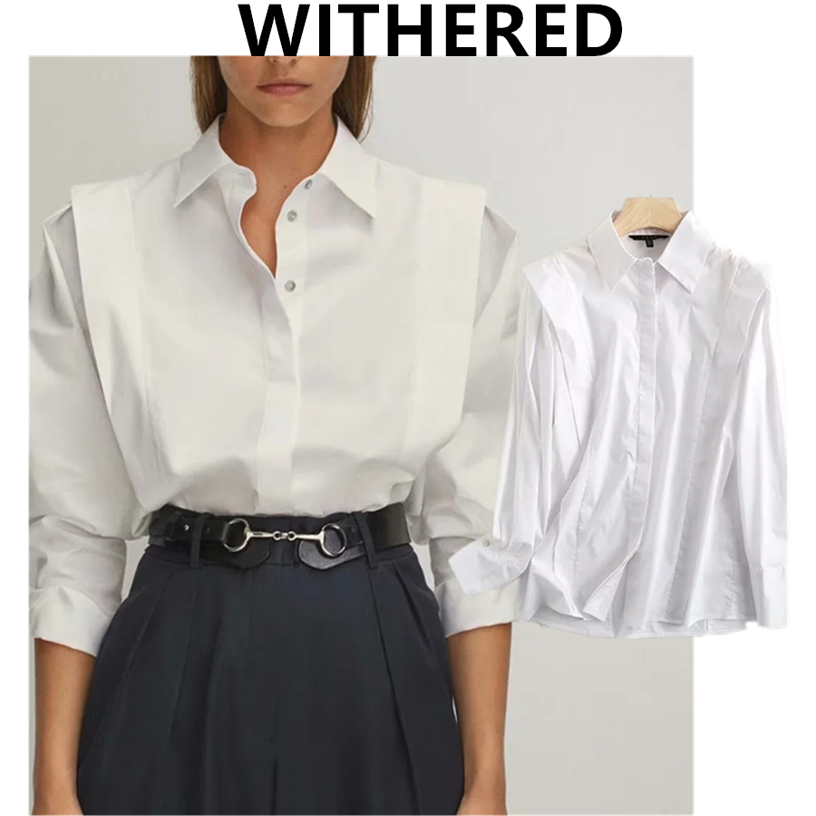 Withered autumn blouse women england high street vintage pleated loose splicing white casual blusas mujer de moda 2021 shirt top
Withered autumn blouse women england high street vintage pleated loose splicing white casual blusas mujer de moda 2021 shirt top